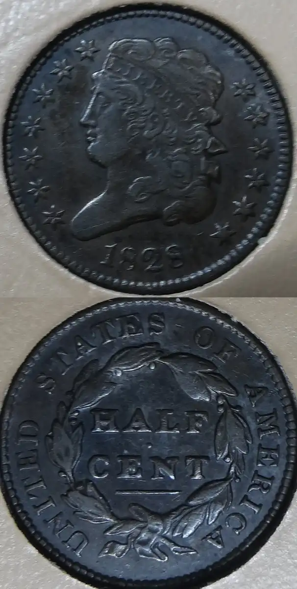 1828-Half-Cent:--Grading?--And-A-Question